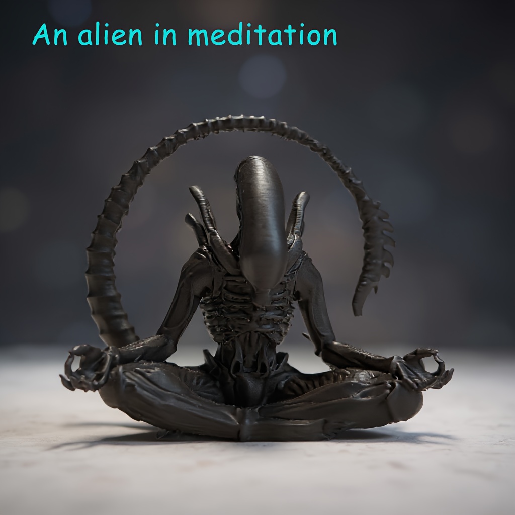 Japan Lifestyle - Birlikte meditasyon yapan bir uzaylı figürü,