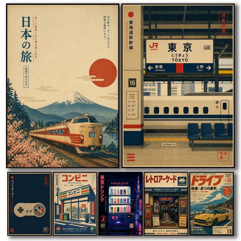 Japanese Car Lifestyle - Vintage japon geleneksel mağaza tren istasyonu