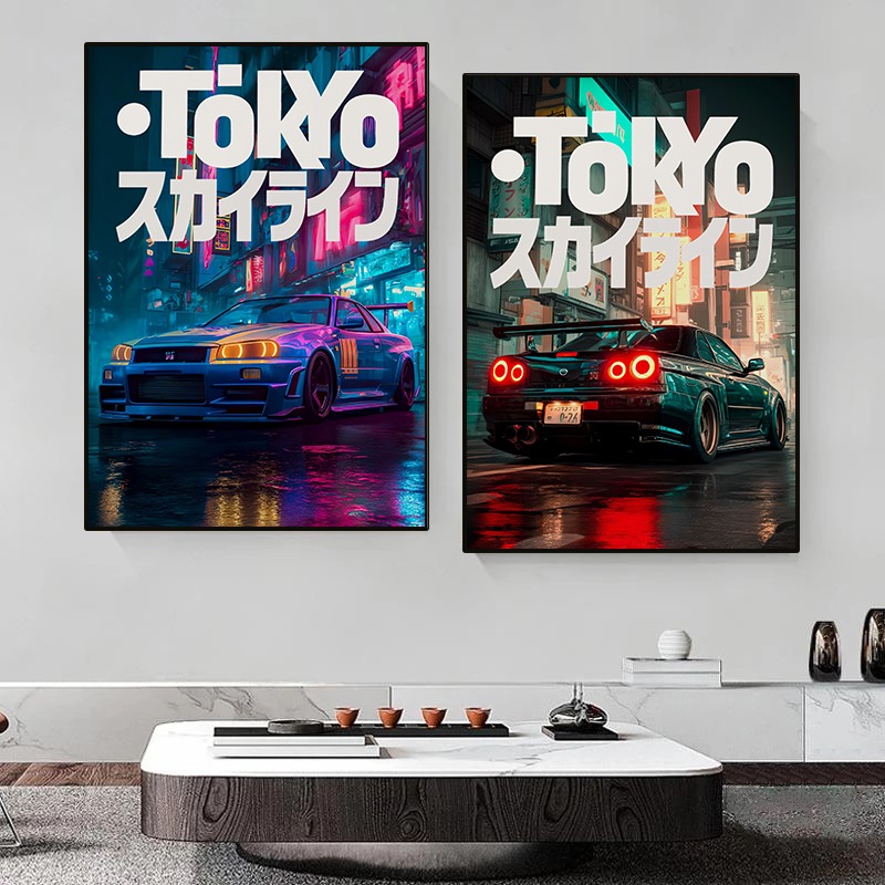 Vintage Tokyo JDM Araba Poster - Japanese Car Lifestyle incelemesi ve fiyatı